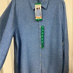 Women’s XL Orvis Button-up Long Sleeve Light Blue Shirt New With Tags